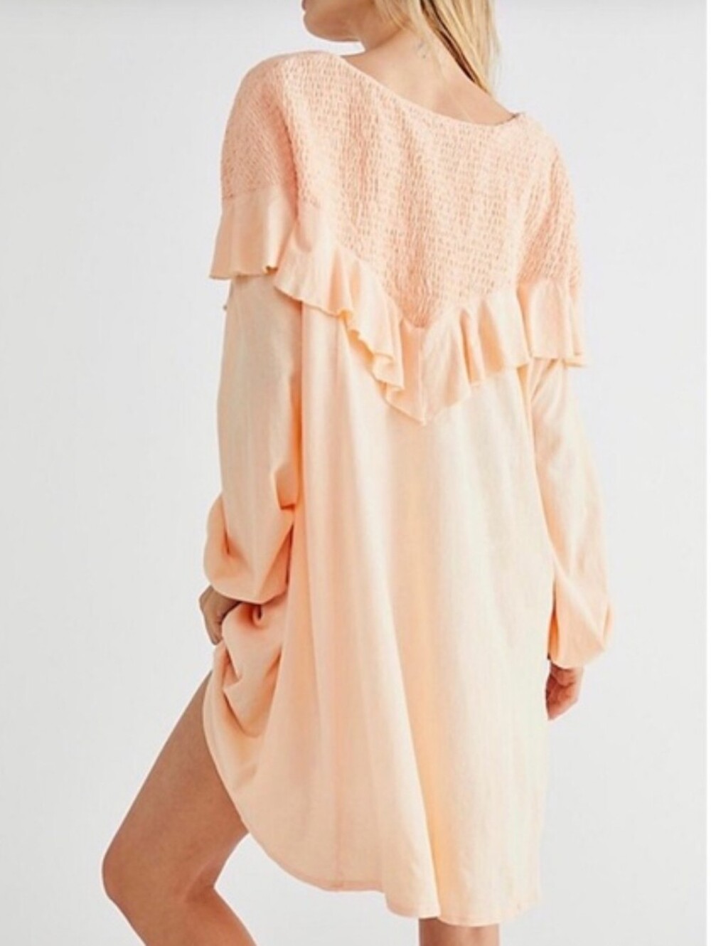 Free People Beach  Aurora Ruched Long Sleeve Mini Dress NWT